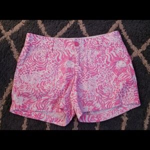 Lilly Pulitzer Callahan Pink Lions Shorts Size 6